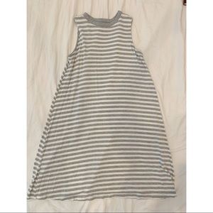 Gray and White Sleeveless Dress